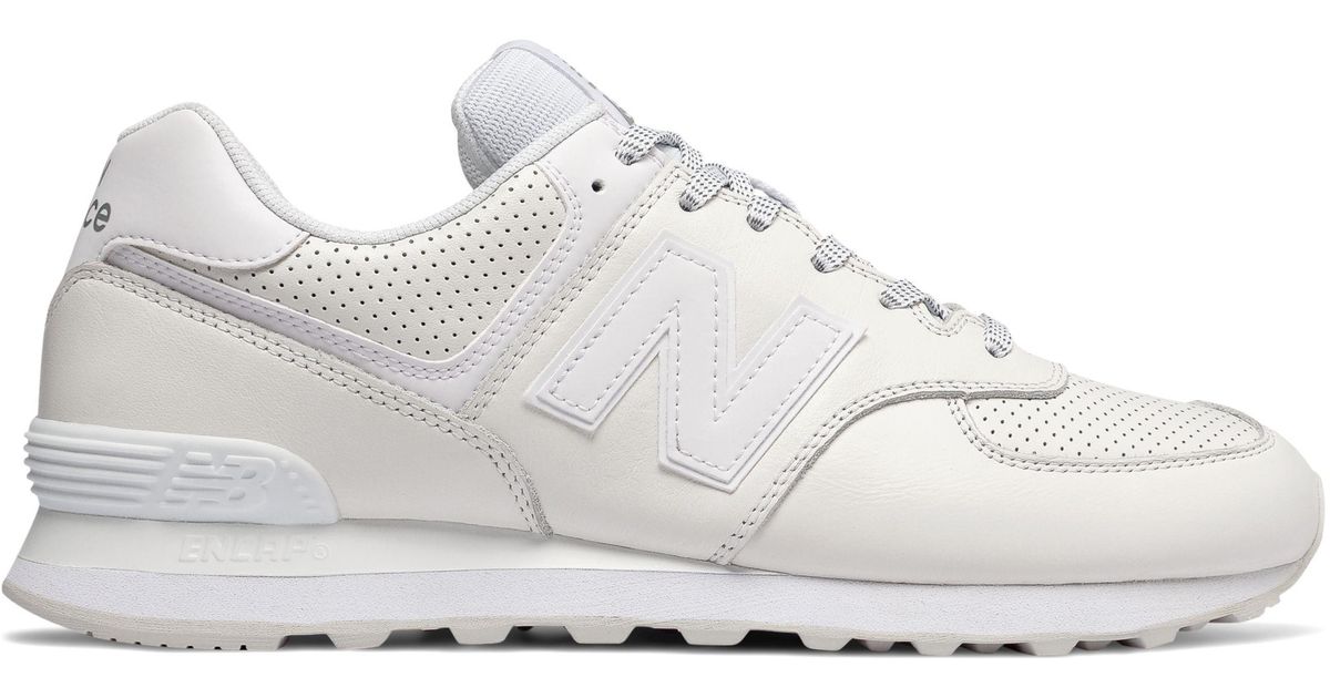 new balance white leather shoes