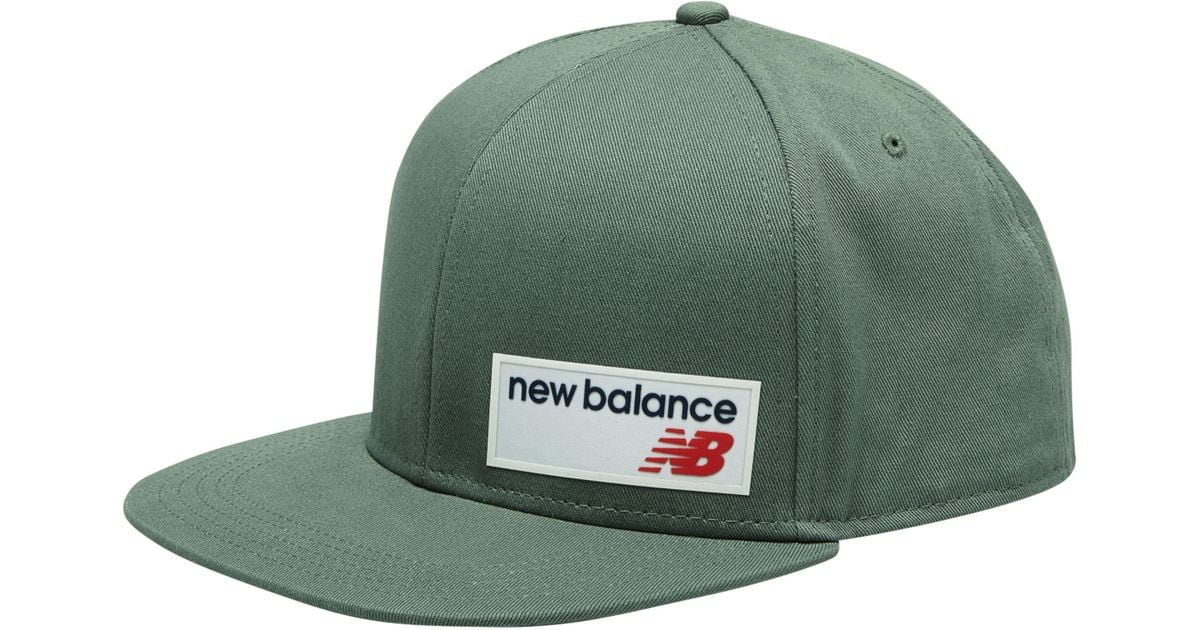New Balance 6 Panel Flat Brim Lse Hat in Green for Men | Lyst