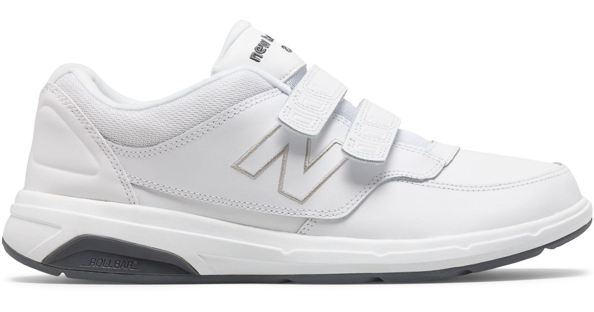 New Balance Leather Mens 813 V1 Hook And Loop Walking Shoe in White for ...