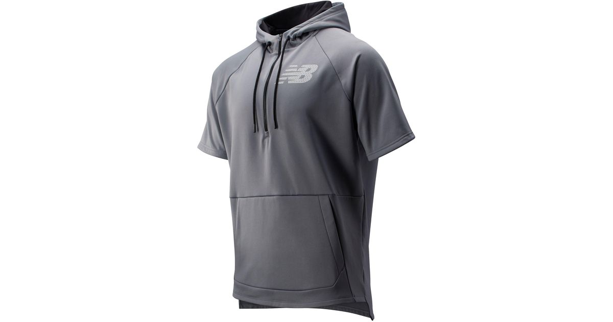 New Balance Bp Fleece Ss Hoodie in Gray for Men Lyst