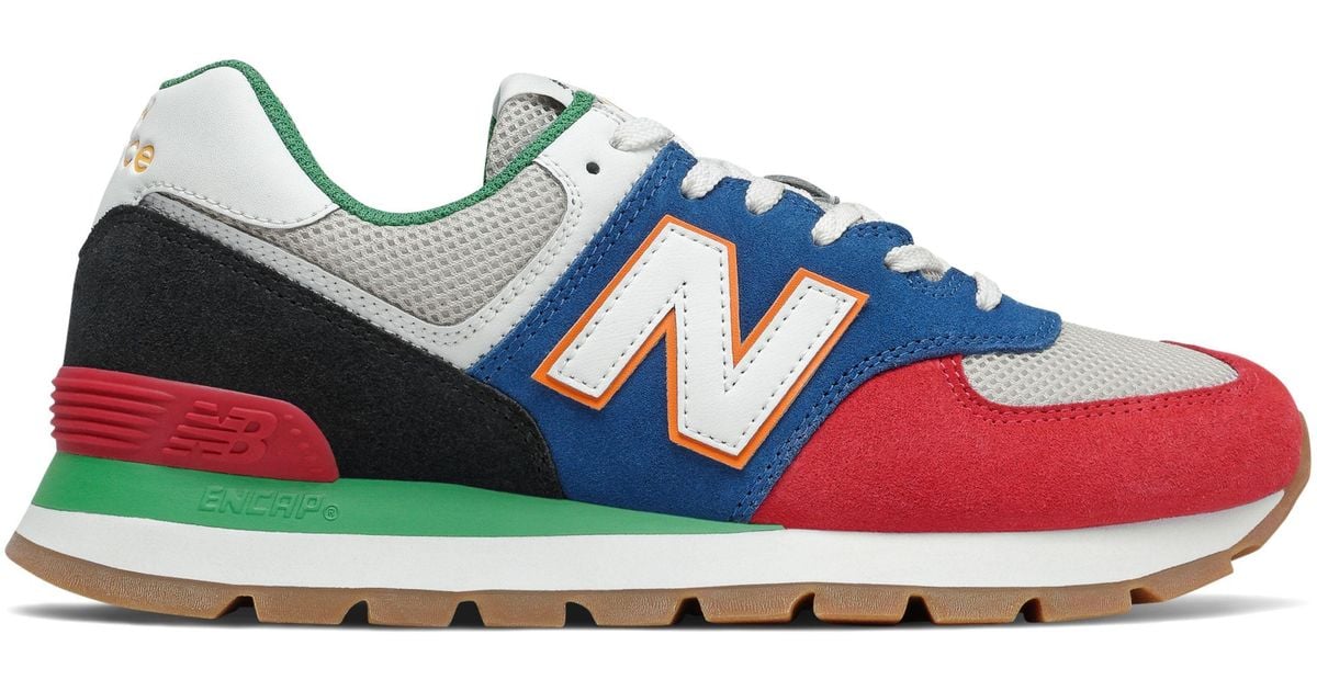 New Balance 574 Rugged in Blue/Red (Blue) for Men Lyst