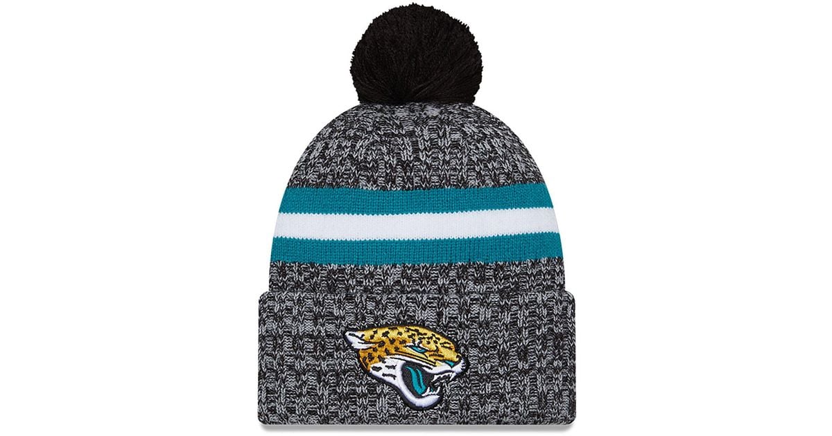 KTZ Jacksonville Jaguars Nfl Sideline 2023 Bobble Knit Hat in Blue for Men