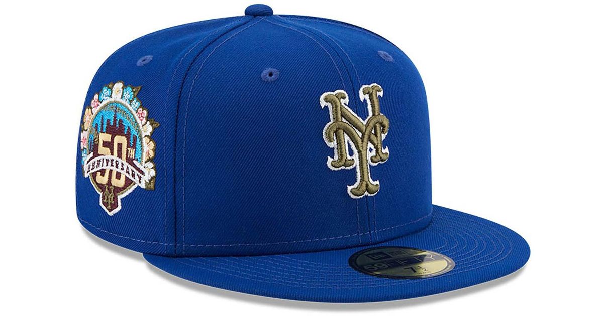 KTZ New York Mets Mlb Floral Patch 59fifty Fitted Cap in Blue for Men ...