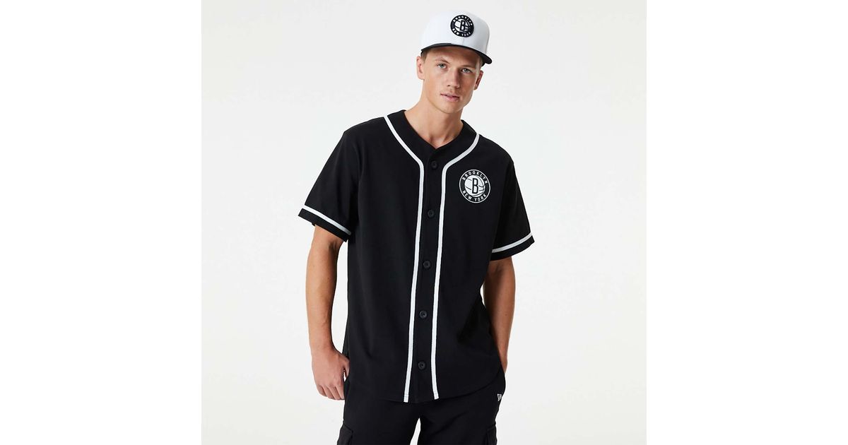 Brooklyn Nets NBA Baseball Jersey Black T-Shirt