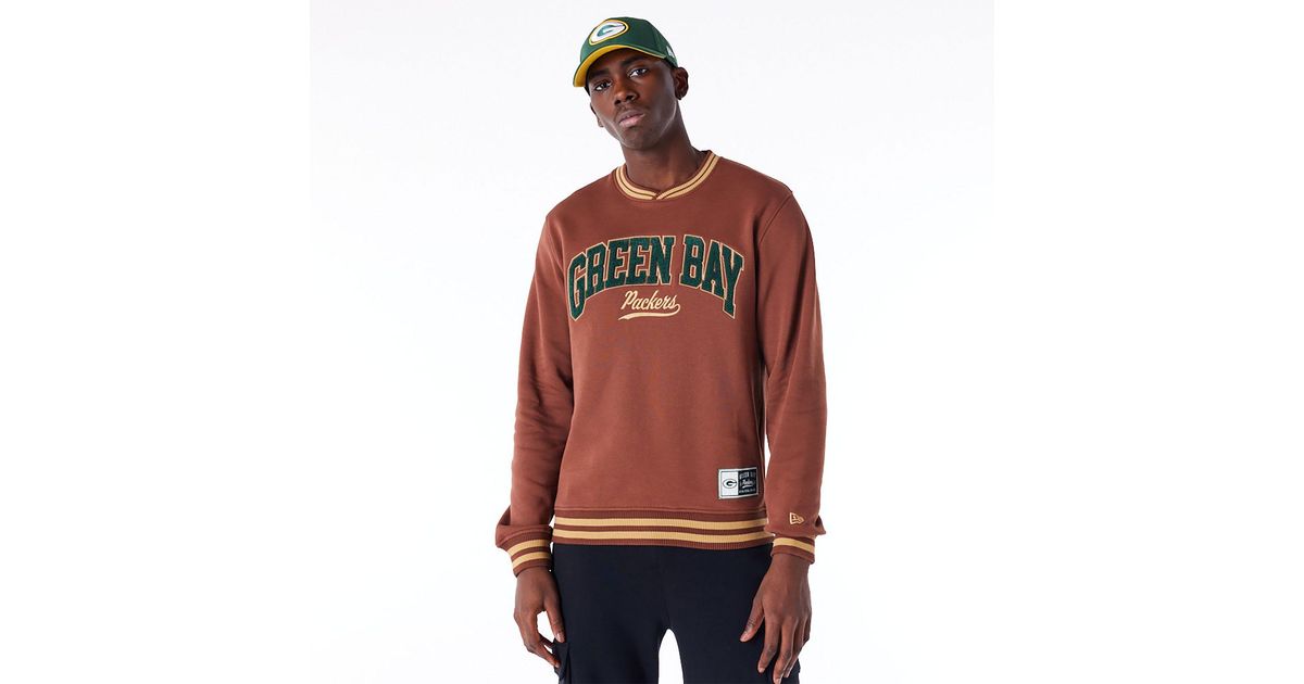 KTZ Green Bay Packers Letterman Classic Dark Crew Neck Sweatshirt