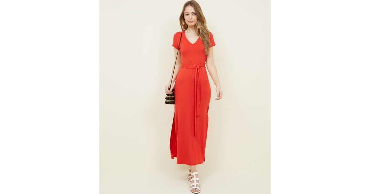 new look red maxi dress