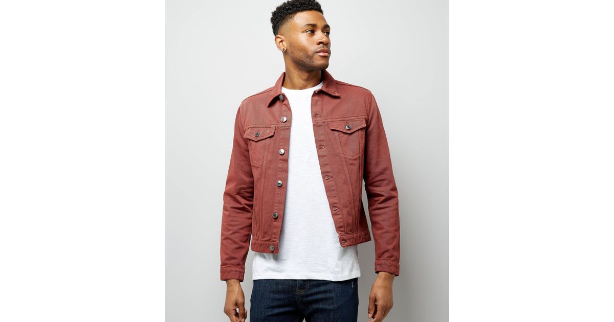 burgundy denim jacket mens