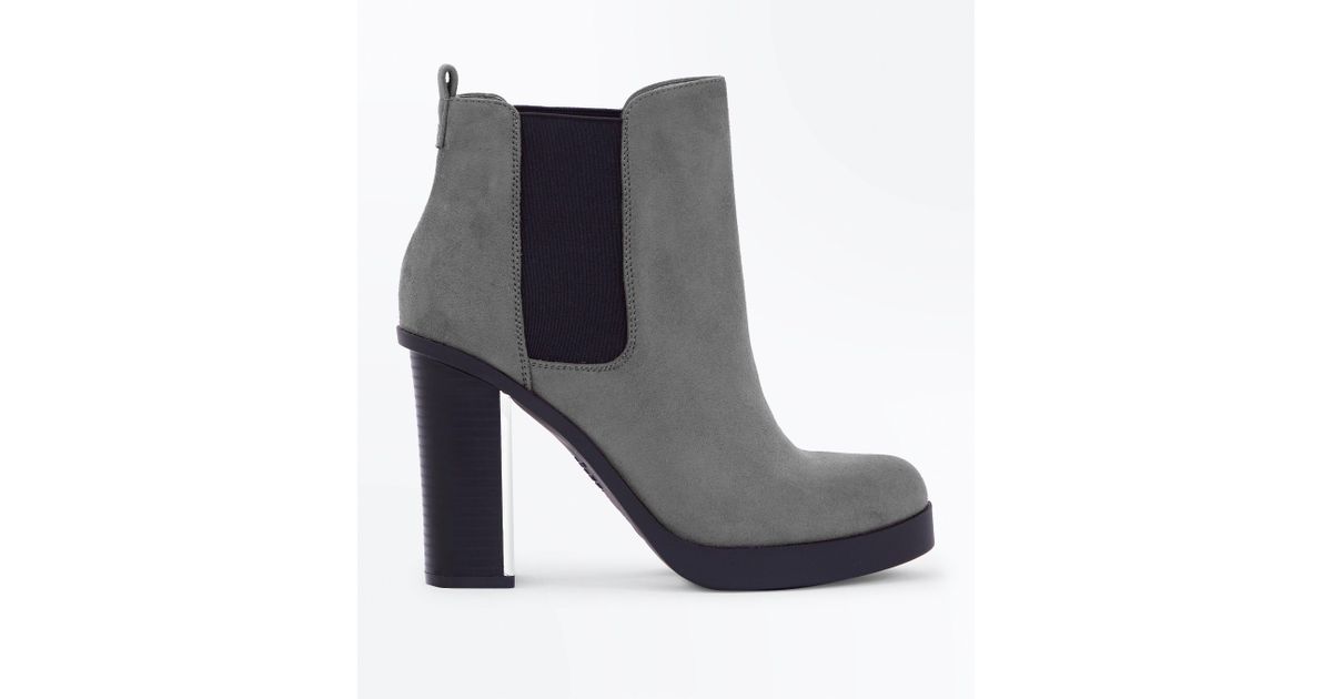 new look grey chelsea boots