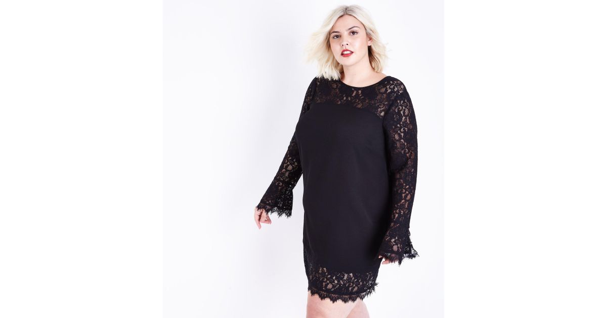 black lace tunic dress