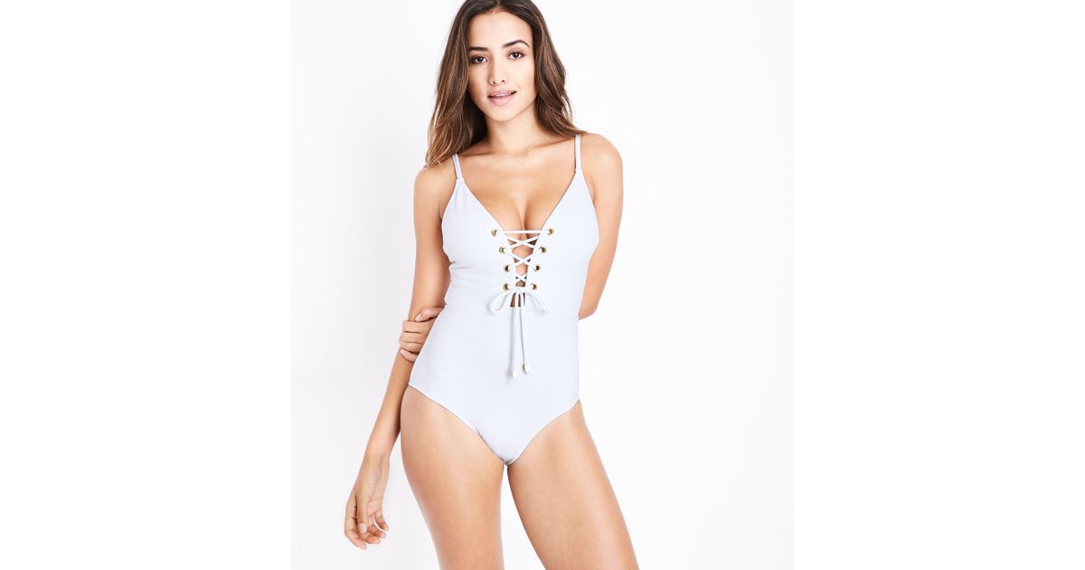 new look white swimming costume