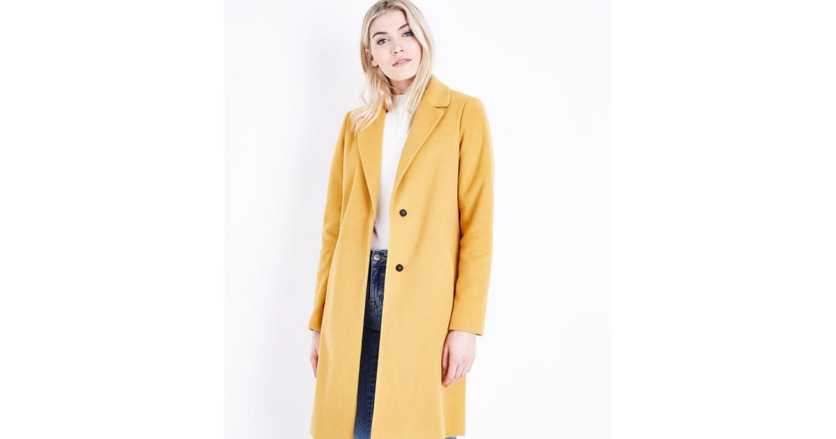 mustard coat new look