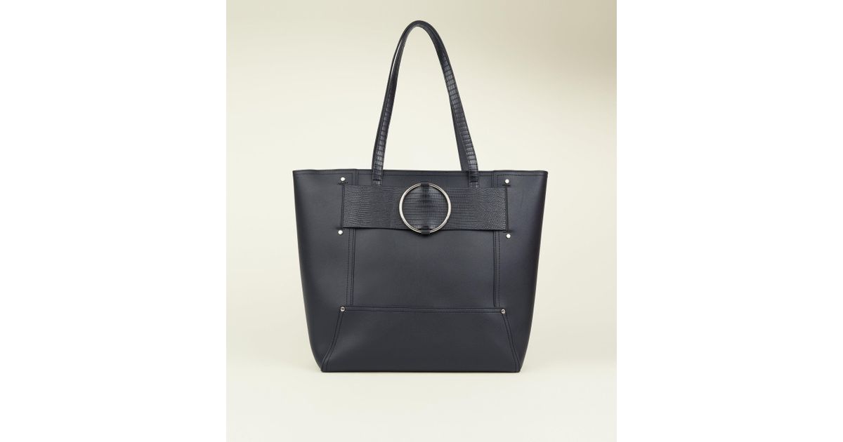 new look black tote handbag