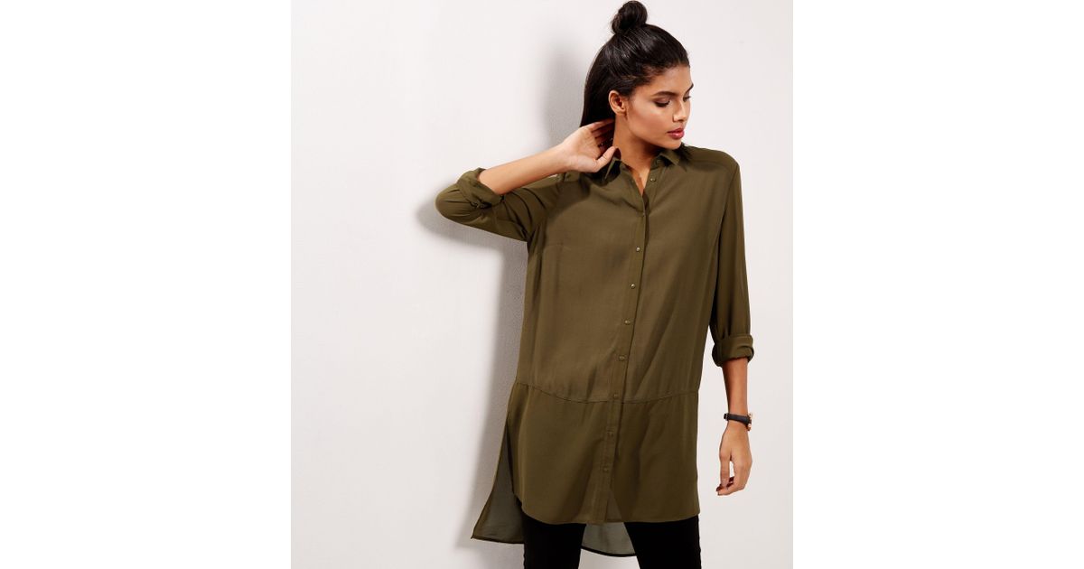 sheer longline blouse