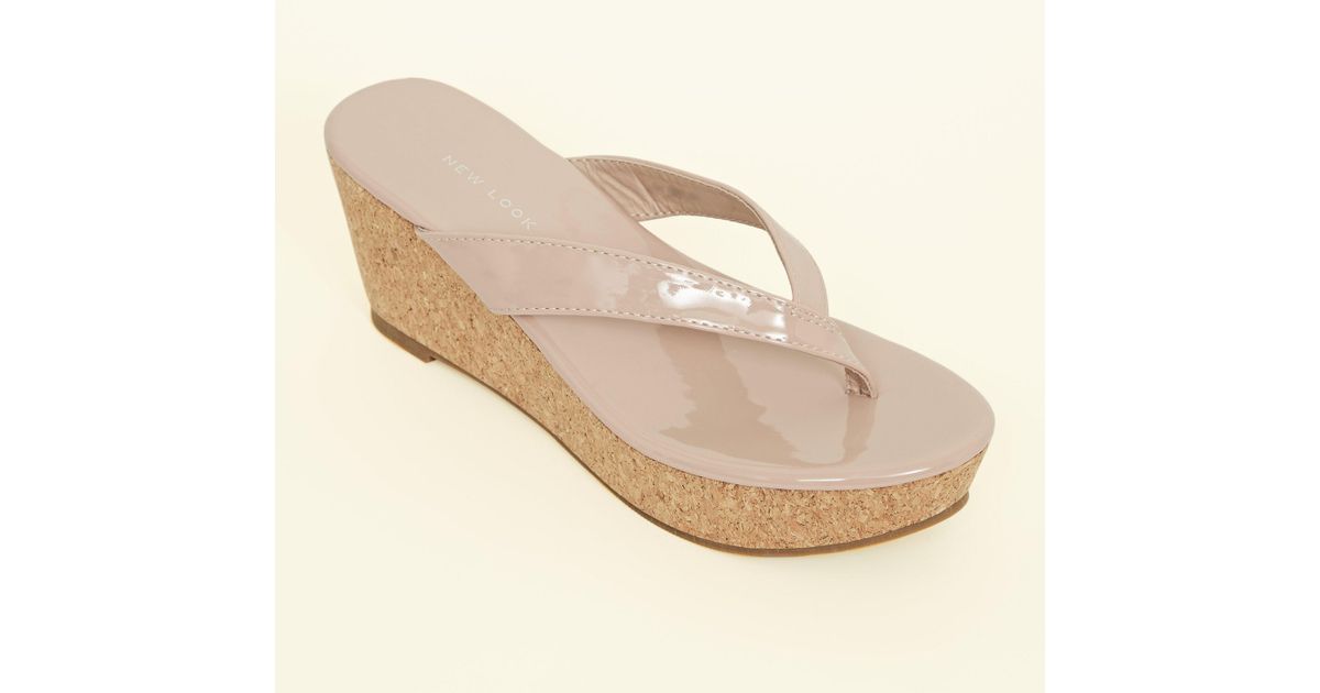 nude wedge flip flops