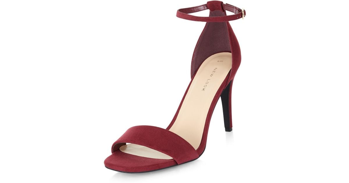 new look red sandals wide fit