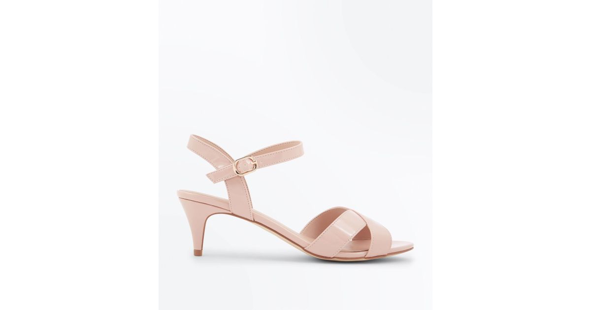 nude patent kitten heels