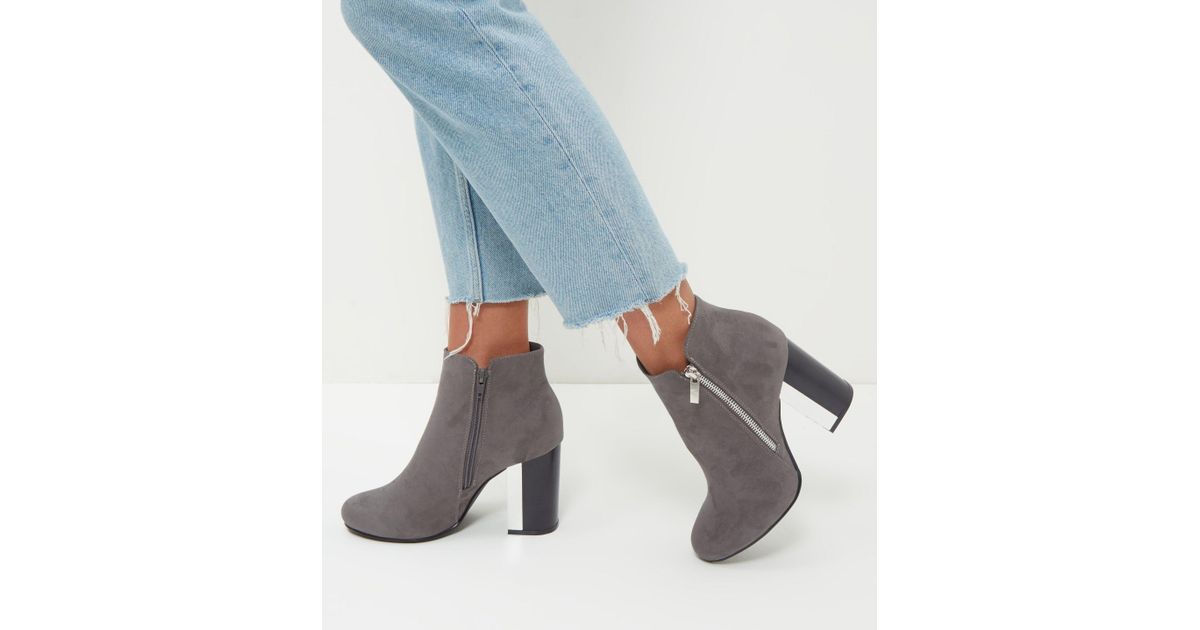 grey heeled boots