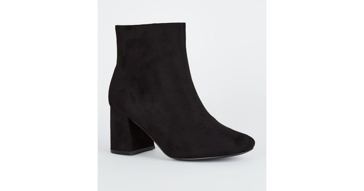black suedette metal heel ankle boot