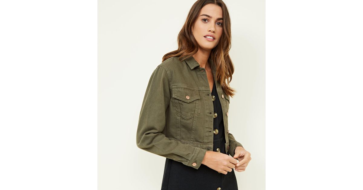 New Look Khaki Denim Jacket Flash Sales 