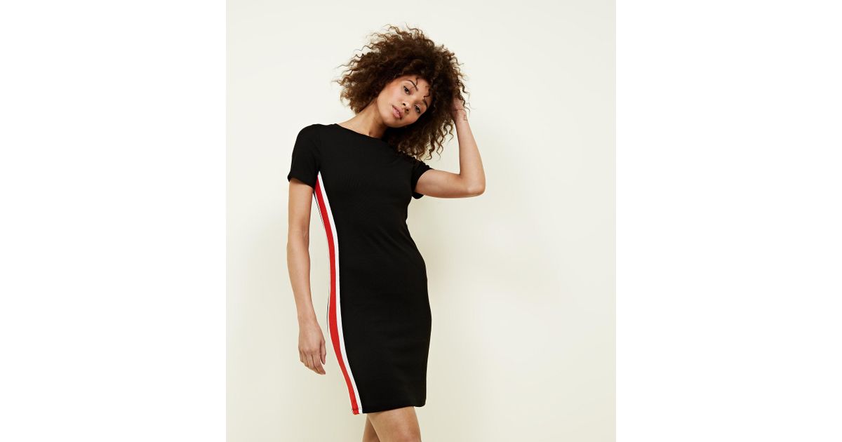 new look black bodycon dress