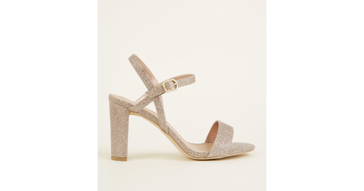 new look rose gold glitter shoes
