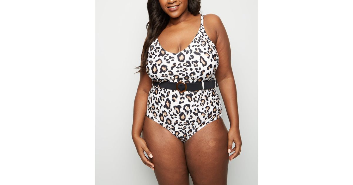 new look leopard print swimsuit