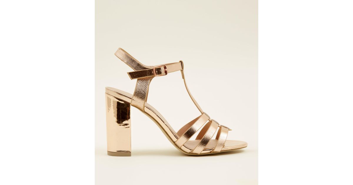 rose gold t bar heels