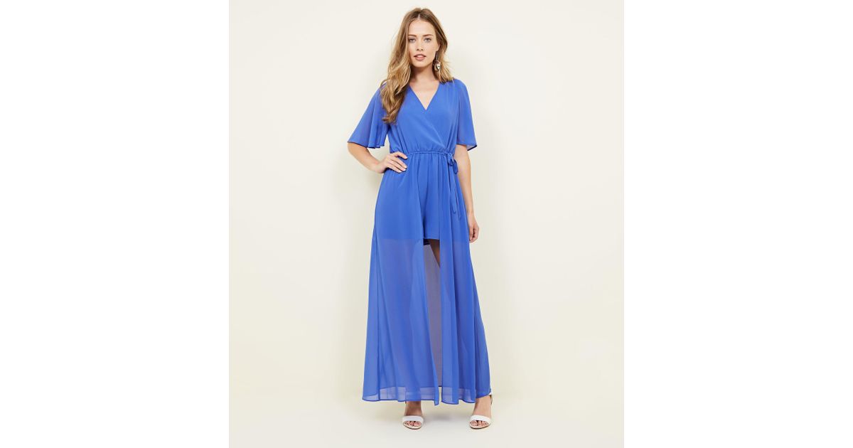 new look blue playsuit
