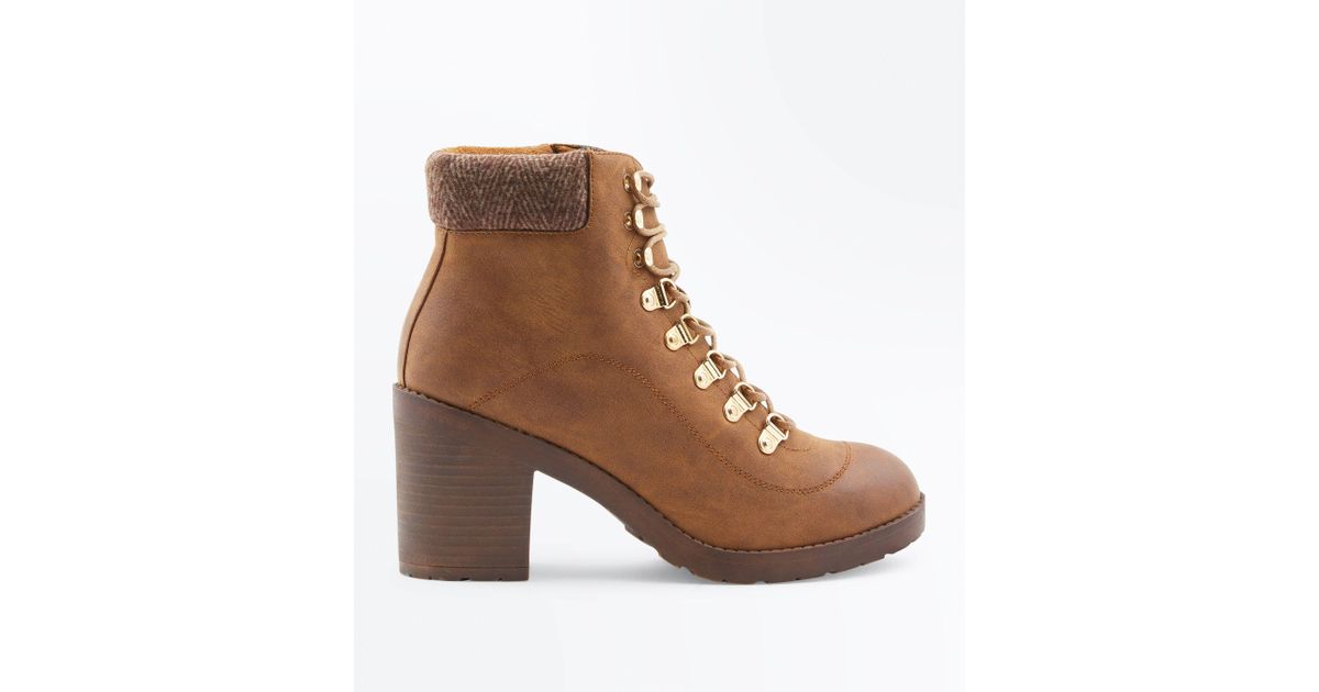 lace up heeled hiker boots