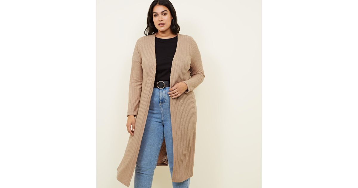camel midi cardigan