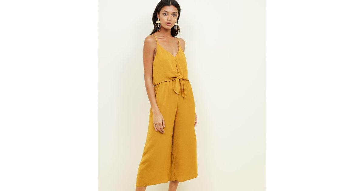 mustard jumpsuit new look