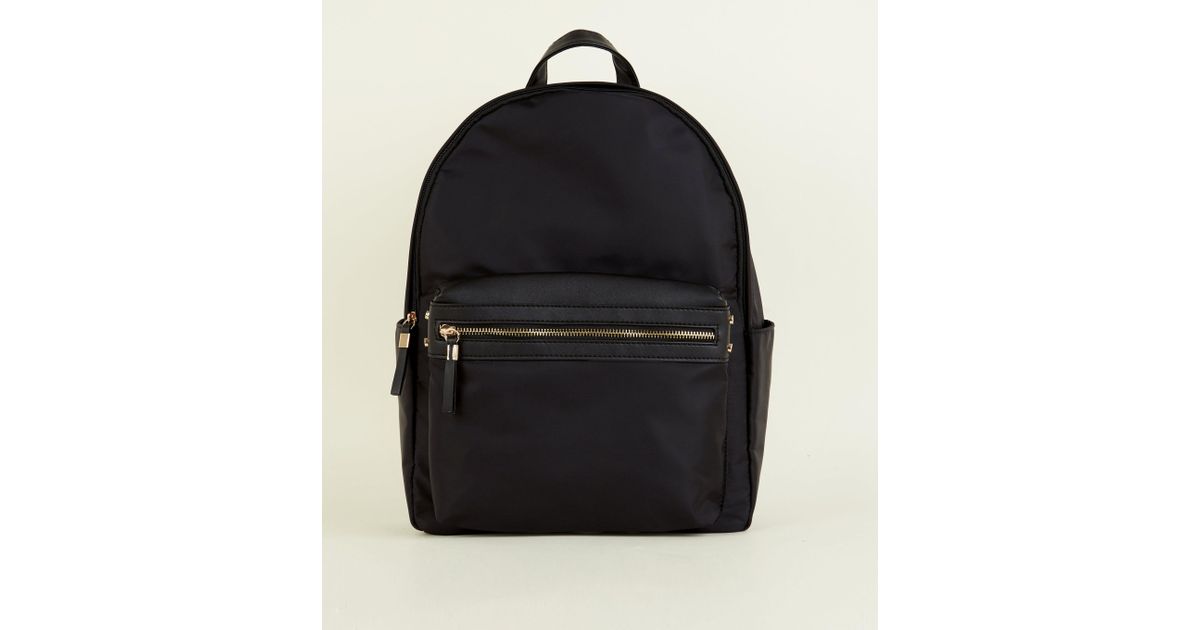 black leather look rucksack