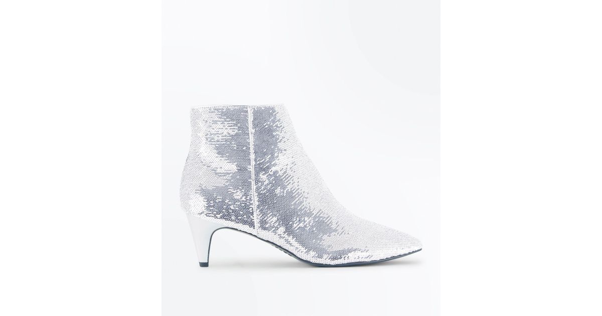 silver boots new look