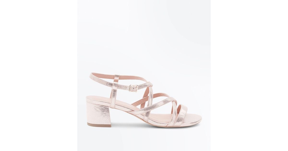 gold wide fit block heeled sandals