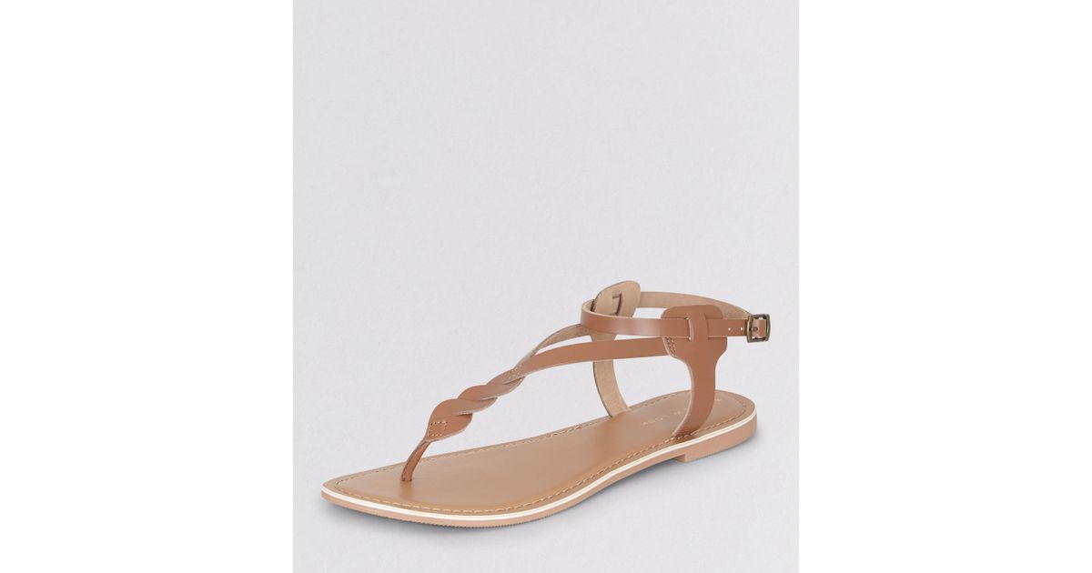 new look leather flip flops