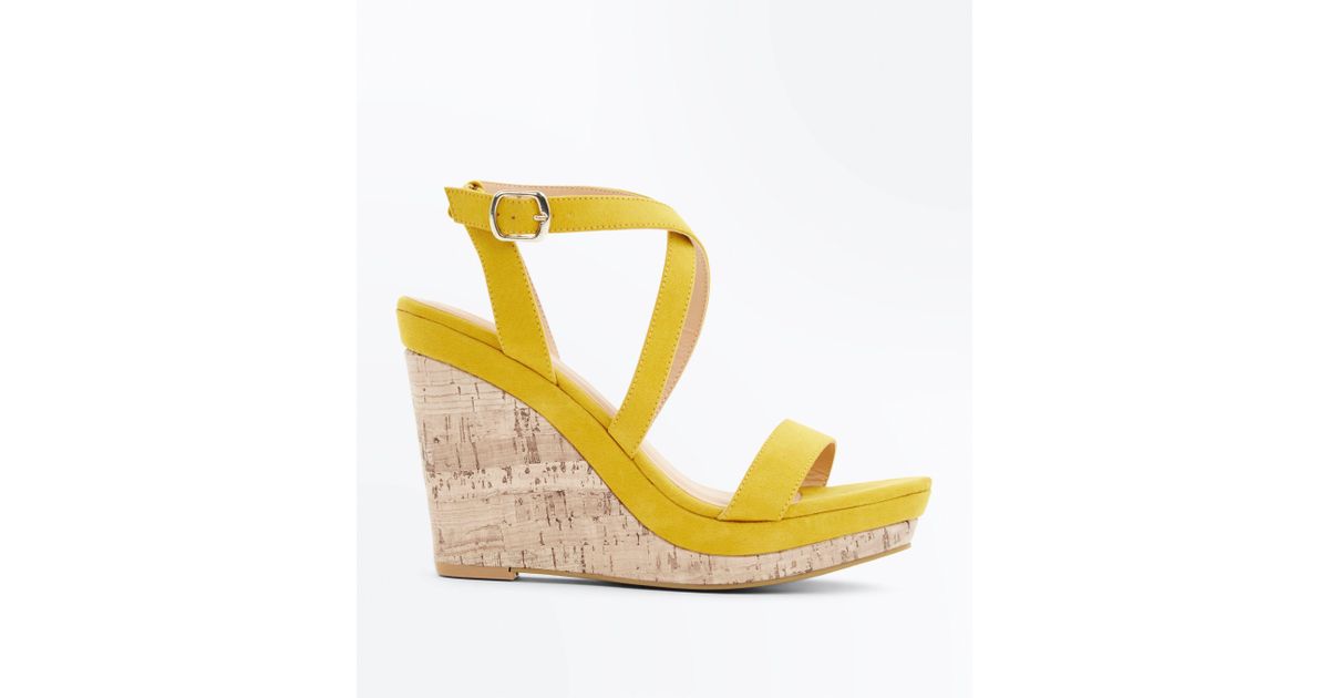yellow wedges new look