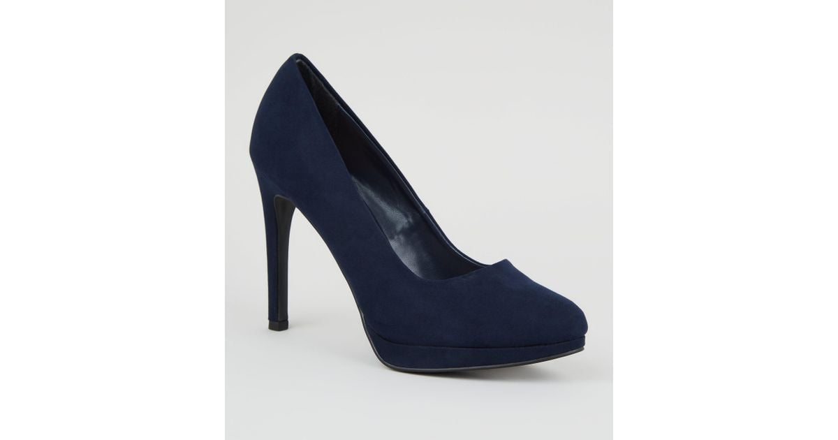 new look navy court shoes