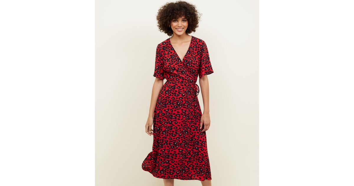 Red Leopard Print Dress New Look Online ...