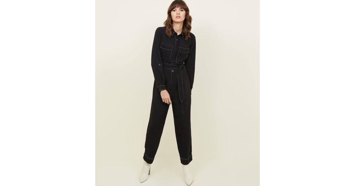 contrast stitch jumpsuit