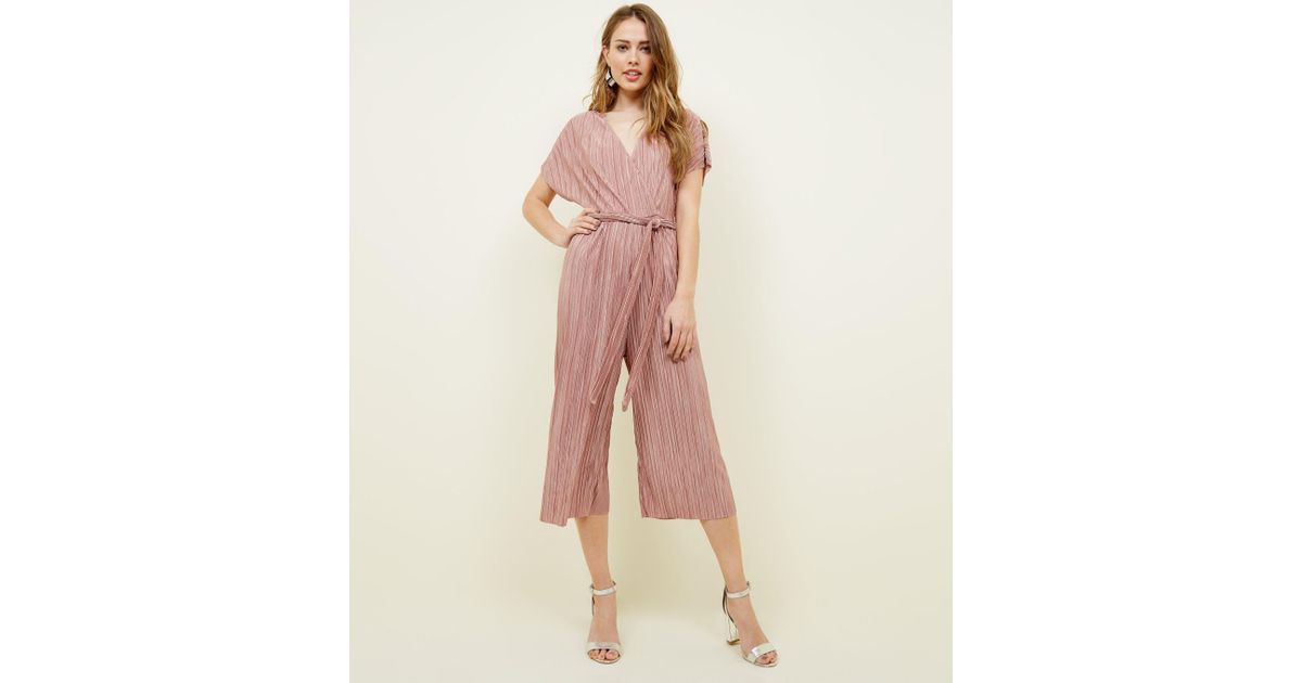 pink plisse jumpsuit