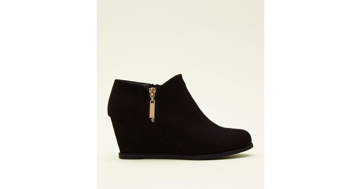 new look black wedge boots