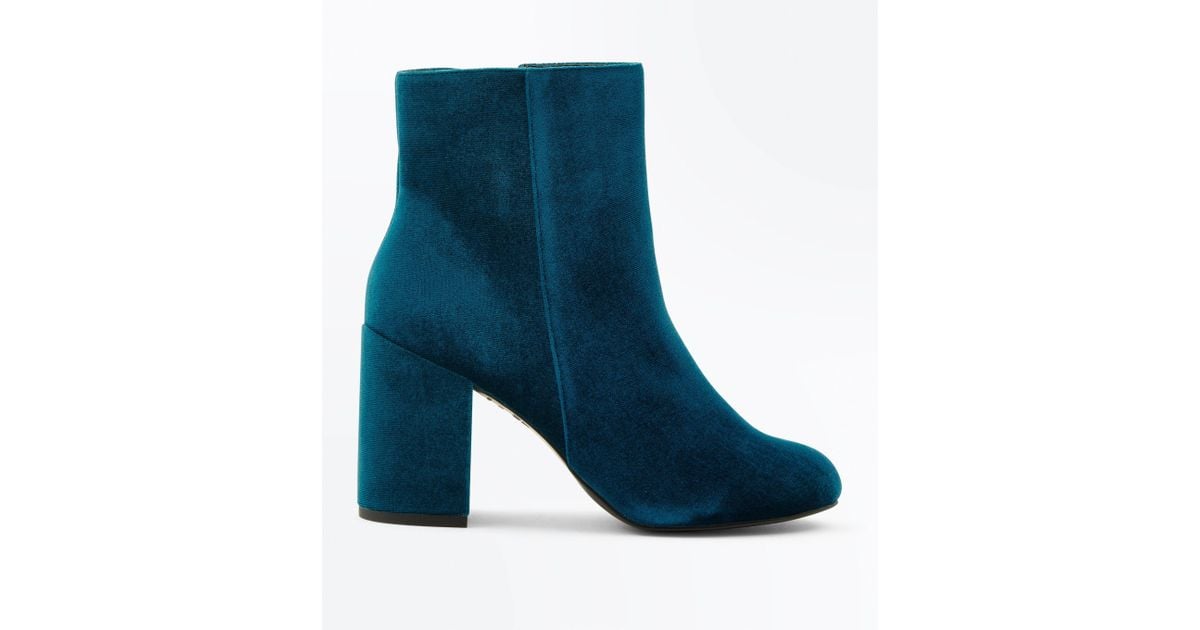 teal velvet boots