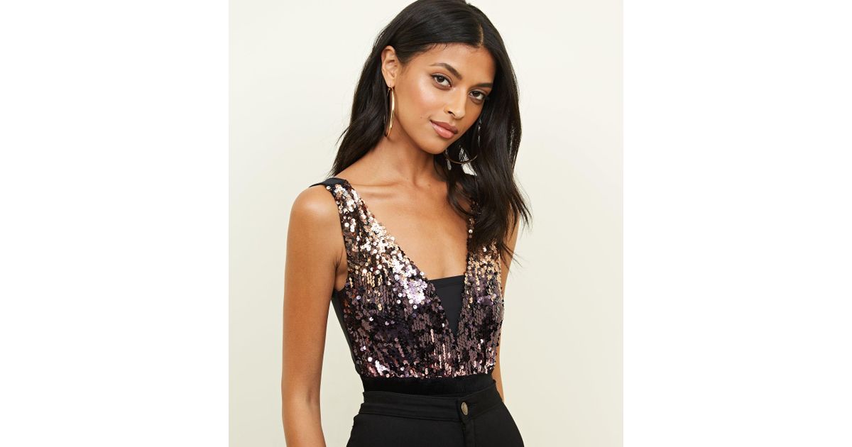 new look sequin bodysuit