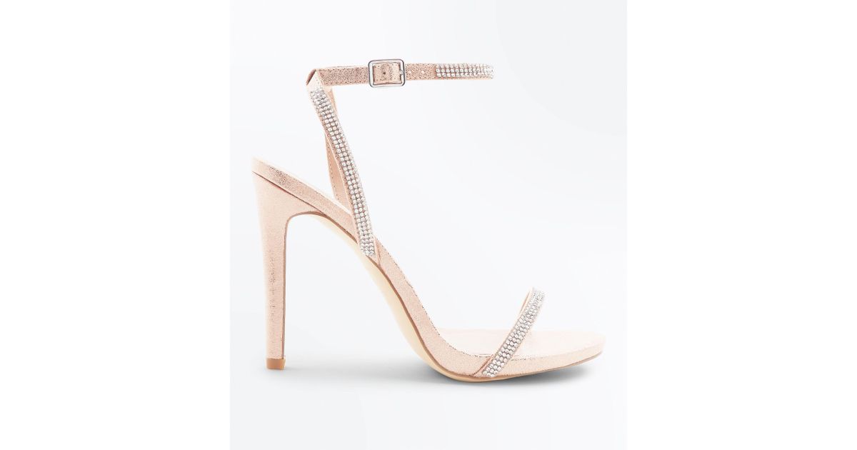 new look rose gold sandals