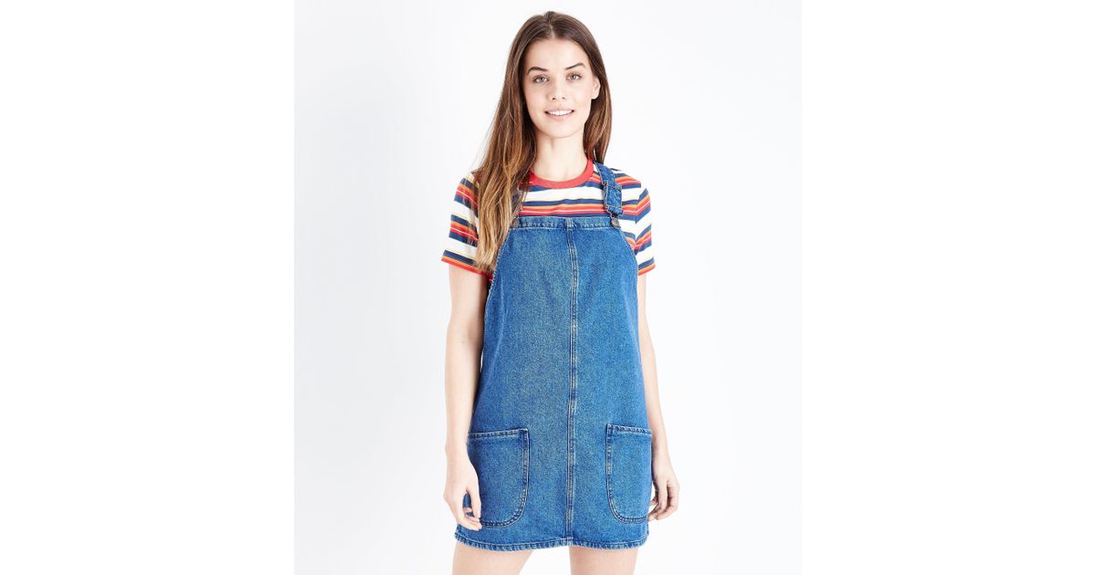 denim pinafore new look