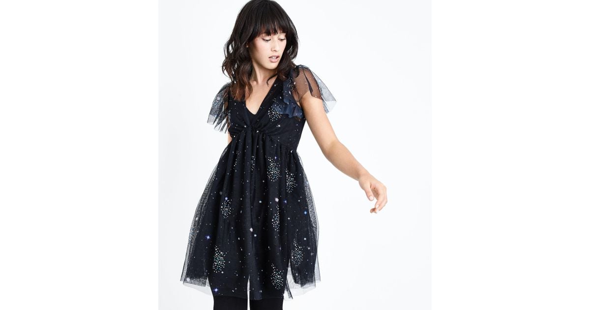 galaxy mesh dress