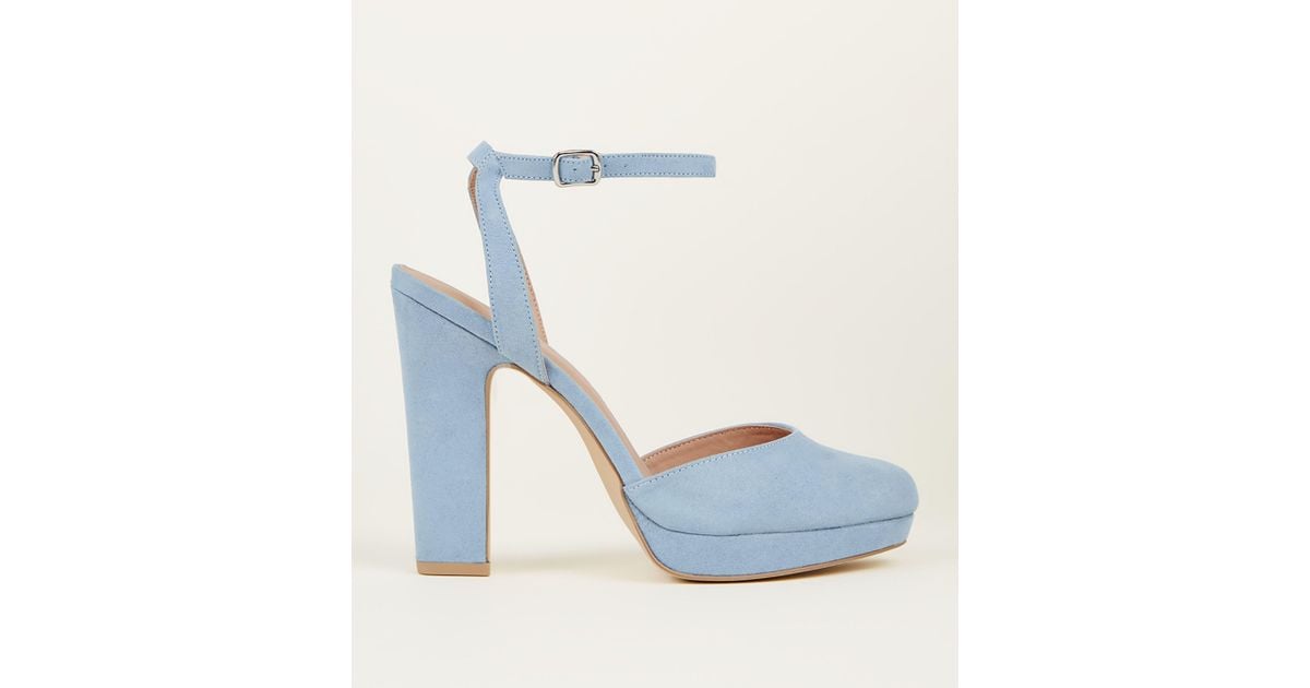 pale blue platform heels
