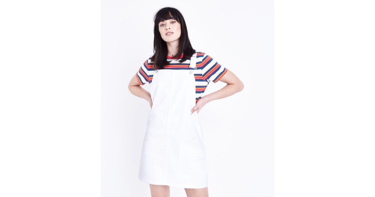 white denim dress new look