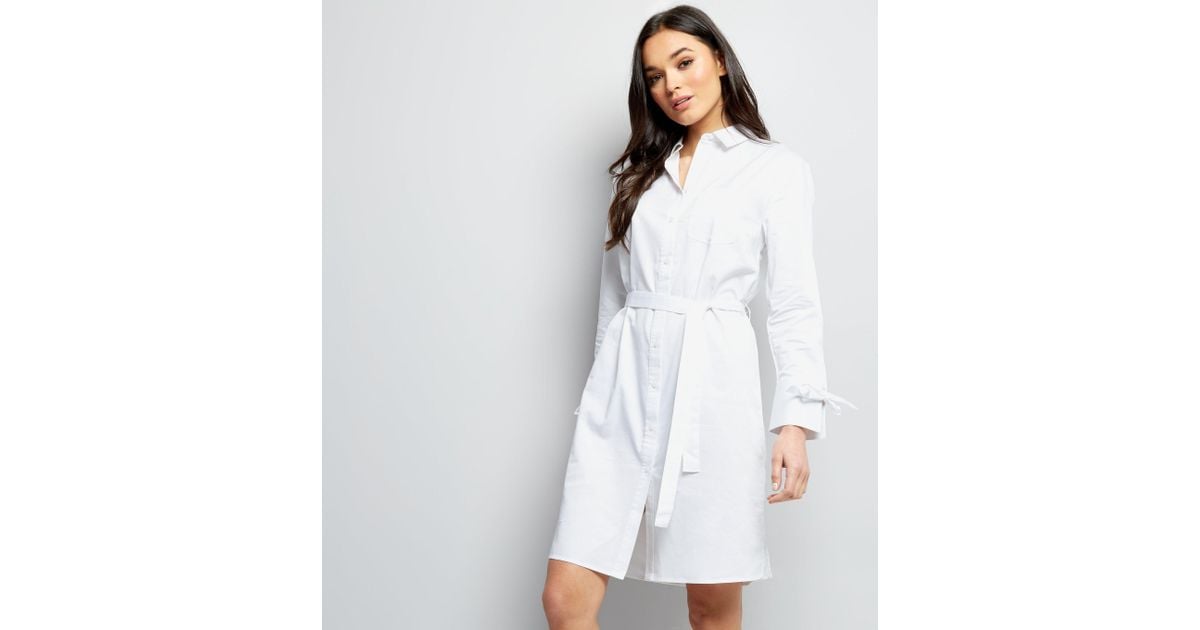 new look white shirt dress