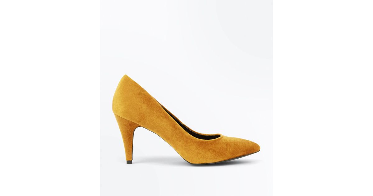 mustard yellow court shoes